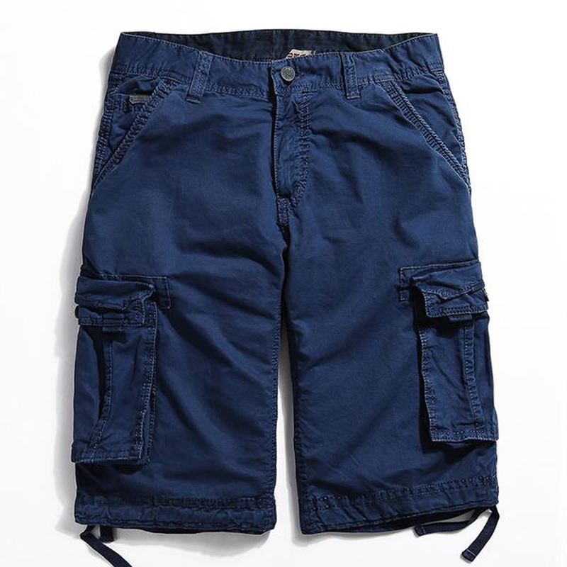 Udendørs Stor Størrelse Ren Bomuld Vask Cargo Shorts Multi Pocket Casual Herreshorts