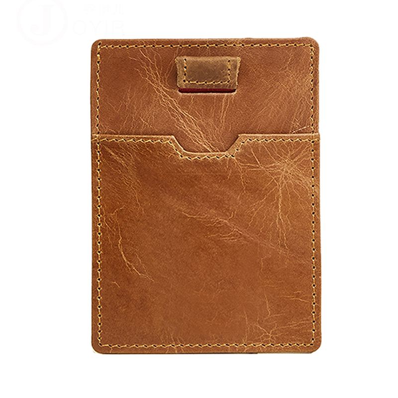 Blokering Anti-tyveri Mænd Ægte Læder Kortholder Retro Casual Document Wallet