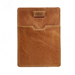 Blokering Anti-tyveri Mænd Ægte Læder Kortholder Retro Casual Document Wallet