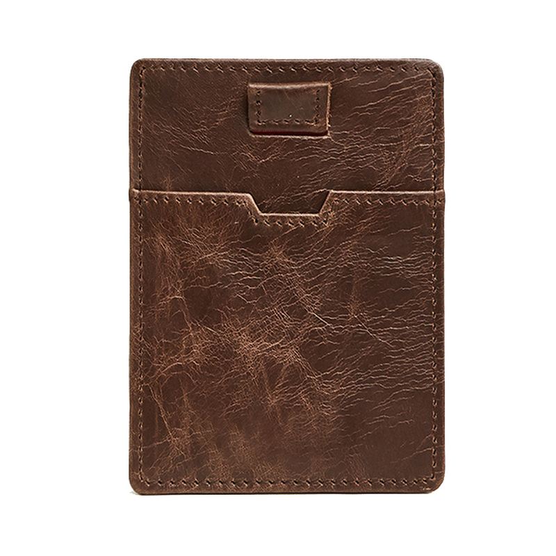 Blokering Anti-tyveri Mænd Ægte Læder Kortholder Retro Casual Document Wallet