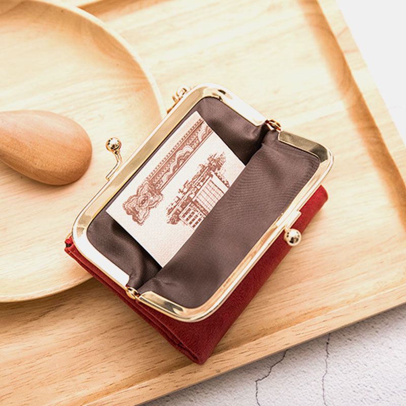 Kvinder 6 Card Slots Vintage Short Wallet Pung