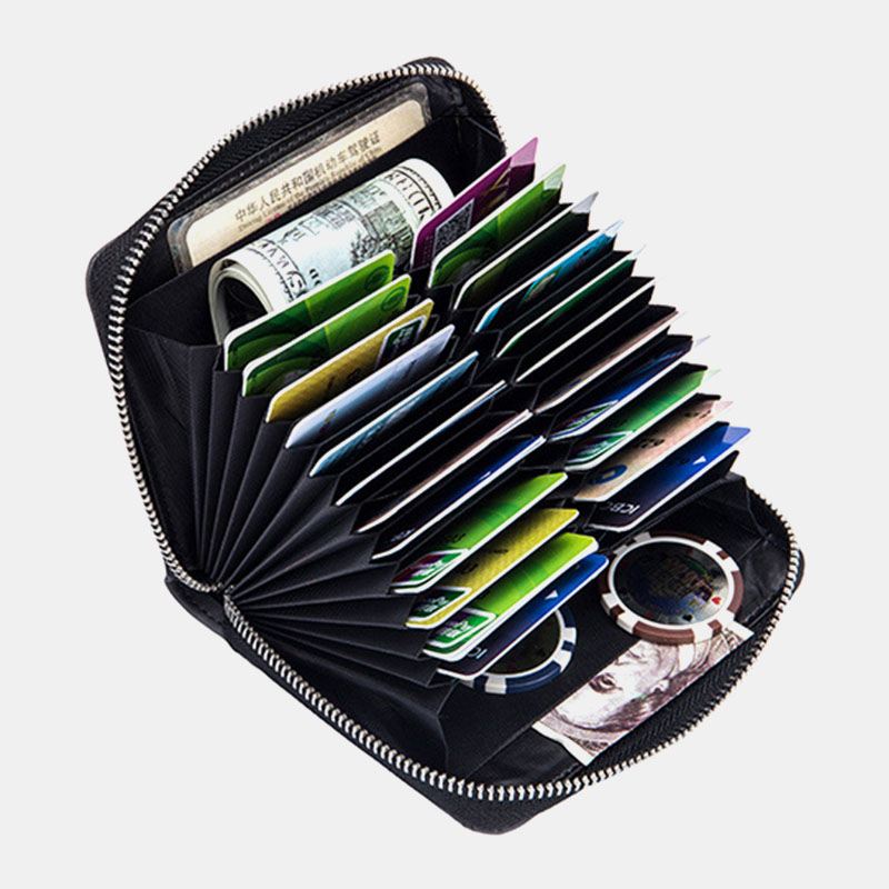 Kvinder Ægte Læder Anti-theft Organ Design Milti-card Slot Card Bag Kortholder Pung