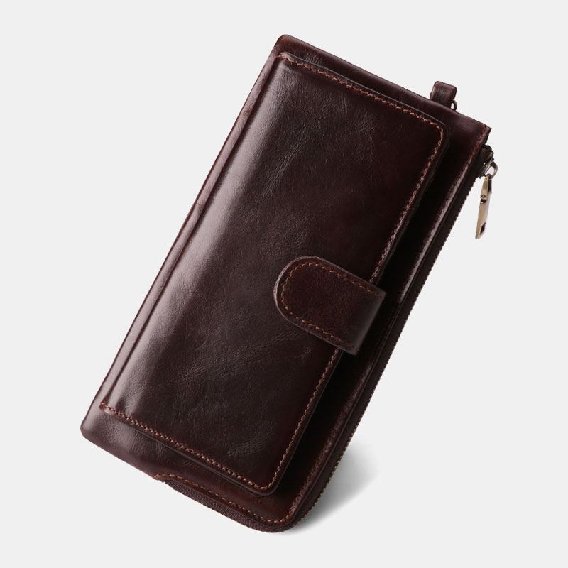 Kvinder Ægte Læder Multi-card Slots Telefontaske Money Clip Wallet