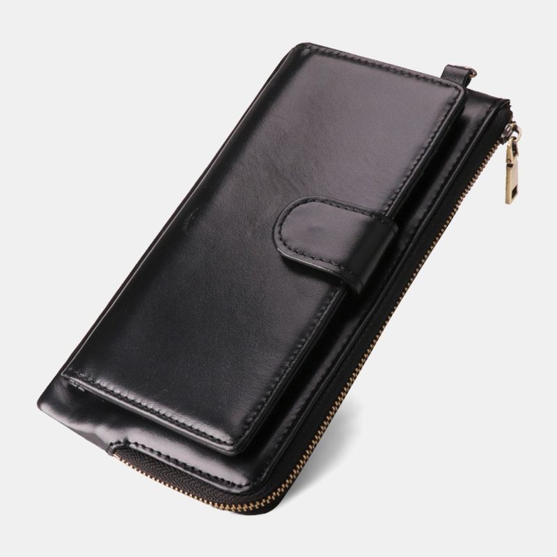 Kvinder Ægte Læder Multi-card Slots Telefontaske Money Clip Wallet