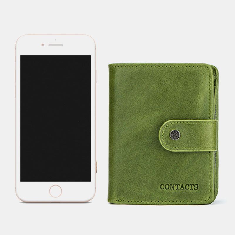 Kvinder Ægte Læder Multi-funktion Multi Card Slots Casual Ensfarvet Brief Card Holder Tegnebog