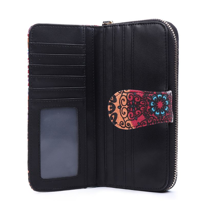 Kvinder Canvas Bohemian Long Wallet Muti-slot