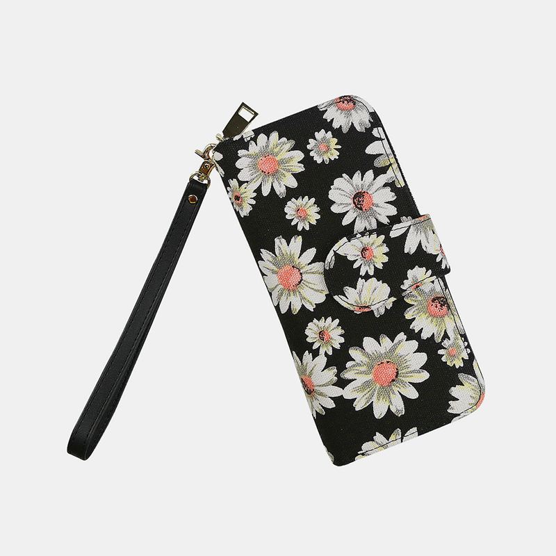 Kvinder Canvas Bohemian Style Printing Long Clutch Pung Tegnebog