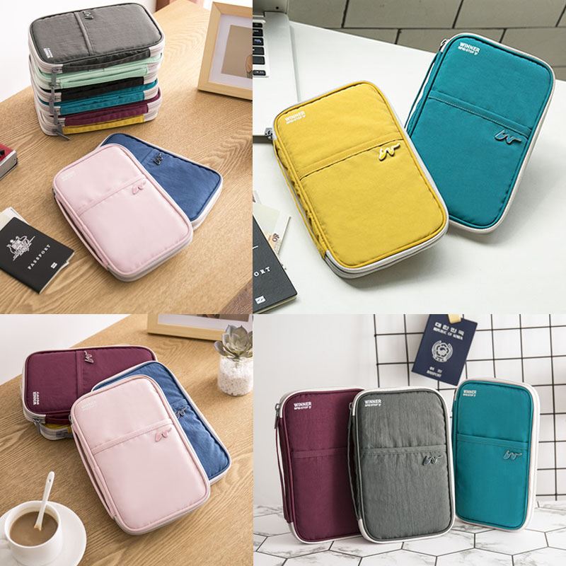 Kvinder Multi-function Anti-theft Passport Holder Polyester 9 Card Slots Tegnebog