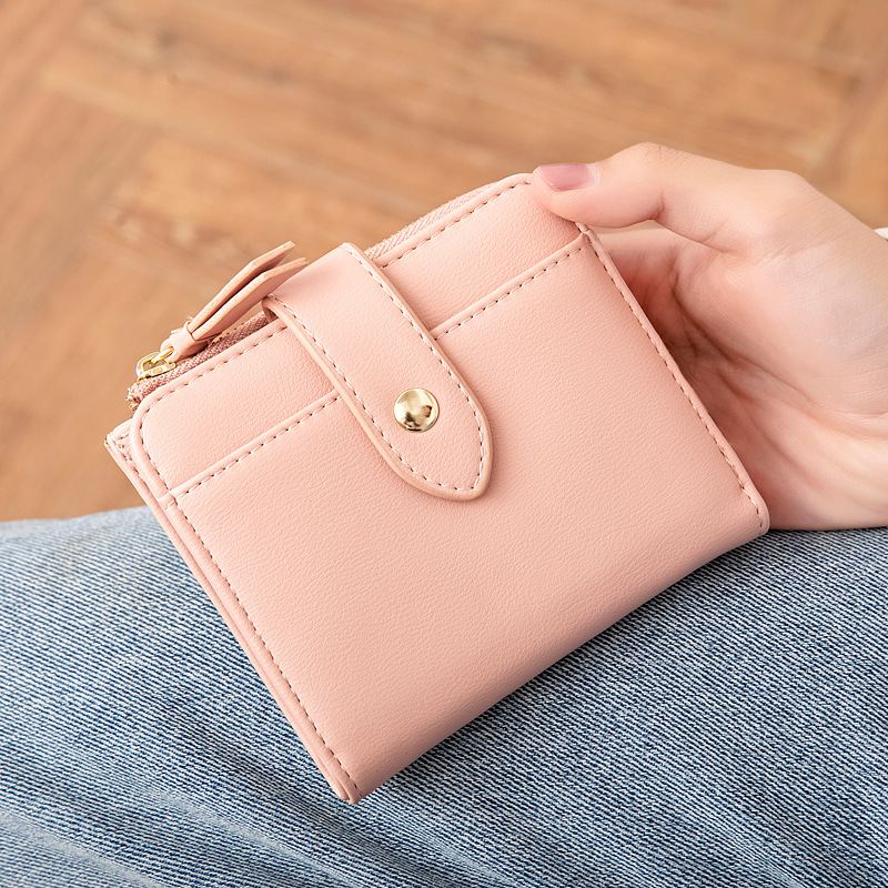 Kvinder Pu Læder Bifold Hasp Multi-card Slot Retro Kort Kortholder Clutch Tegnebøger Med Håndledsrem