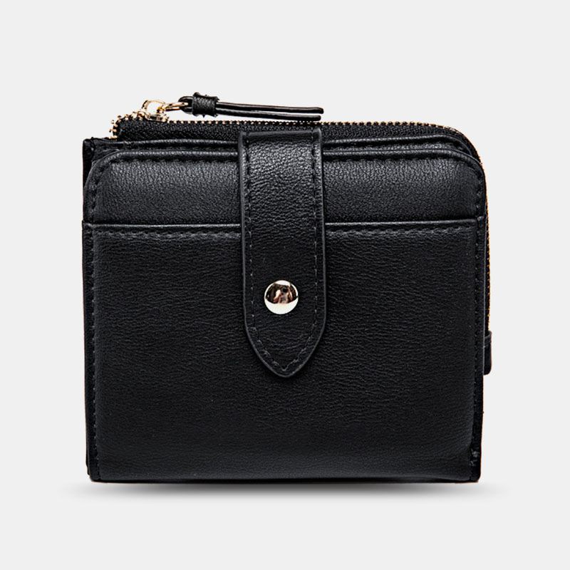 Kvinder Pu Læder Bifold Hasp Multi-card Slot Retro Kort Kortholder Clutch Tegnebøger Med Håndledsrem