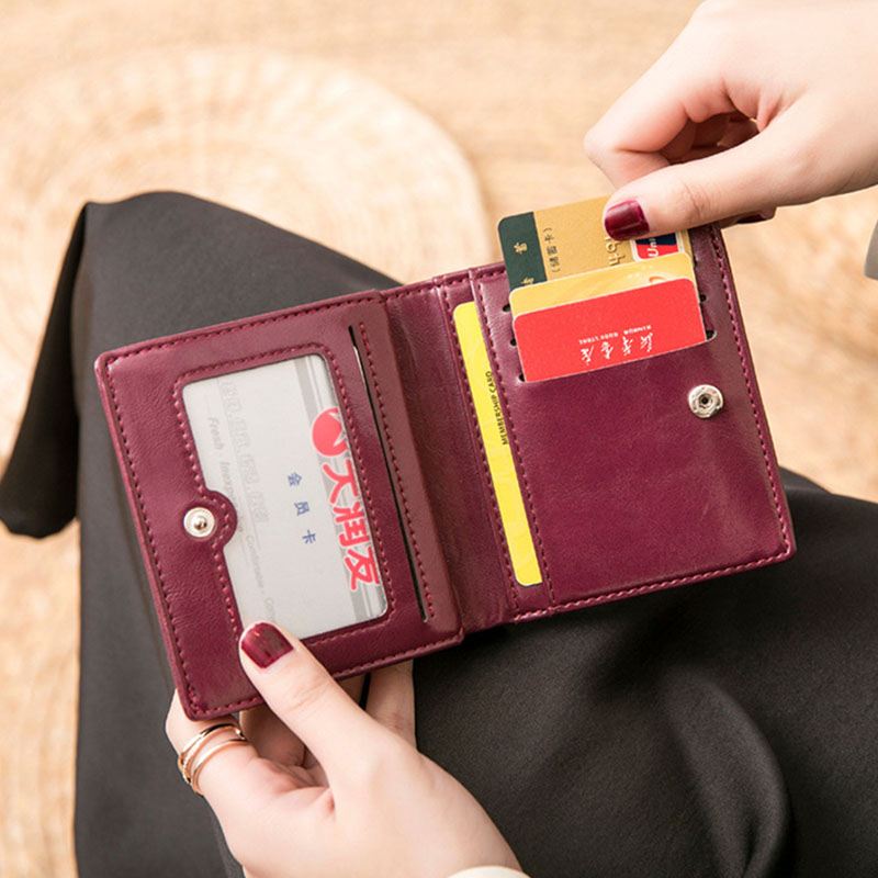 Kvinder Retro Mni Bifold Multi-card Slot Card Holder Tegnebog