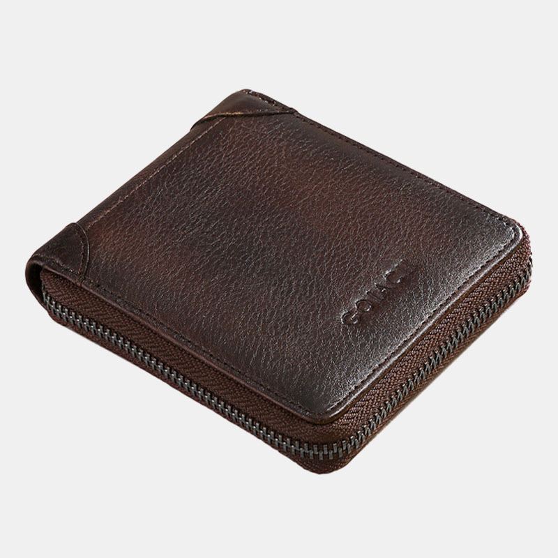 Mænd Ægte Læder Anti-theft Multi-slot Licens Card Case Kortholder Tegnebog