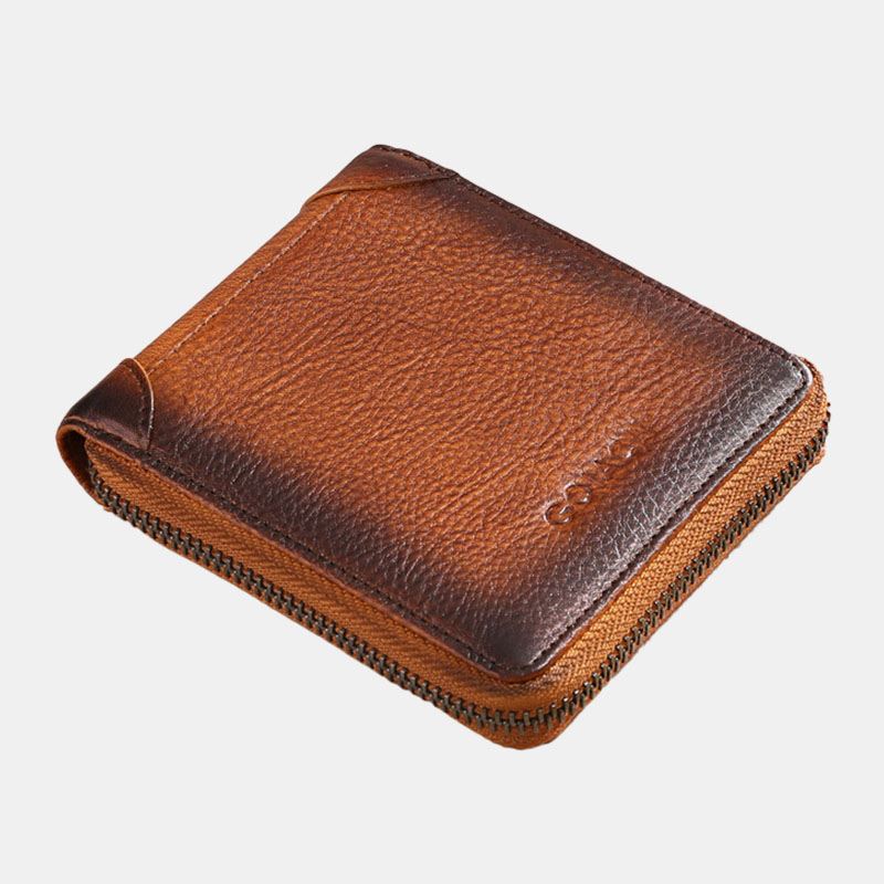 Mænd Ægte Læder Anti-theft Multi-slot Licens Card Case Kortholder Tegnebog