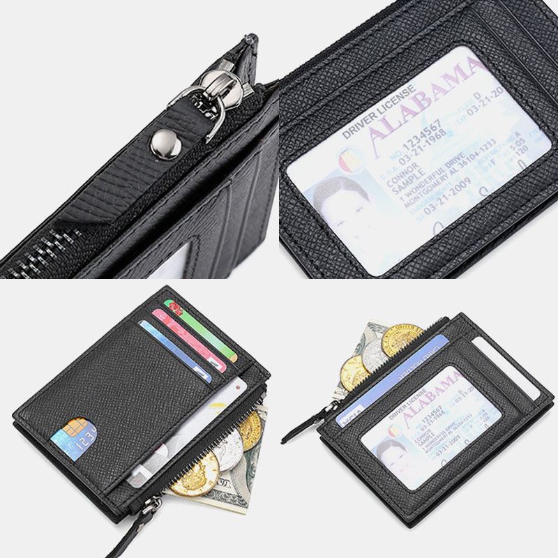 Mænd Ægte Læder Anti-theft Ultra-tynd Card Case Kortholder Tegnebog