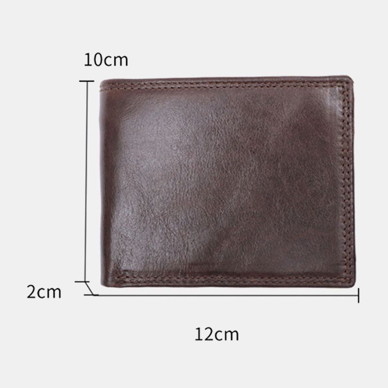 Mænd Ægte Læder Anti-theft Vintage Kort Multi-card Slot Kortholder Møntpung Bifold Penge Clip Tegnebøger