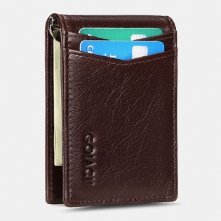 Mænd Ægte Læder Bifold Multi-card Slot Kortholder Casual Anti-magnetisk Kort Møntpung Tegnebøger