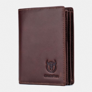 Mænd Ægte Læder Bifold Multi-card Slot Kortholder Møntpung Penge Clip Wallet