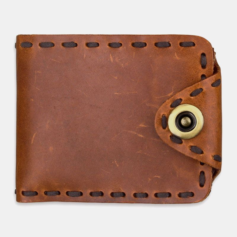 Mænd Ægte Læder Bifold Multi-card Slot Retro Kohud Kortholder Penge Clip Møntpung Pung Pung