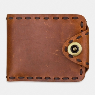 Mænd Ægte Læder Bifold Multi-card Slot Retro Kohud Kortholder Penge Clip Møntpung Pung Pung