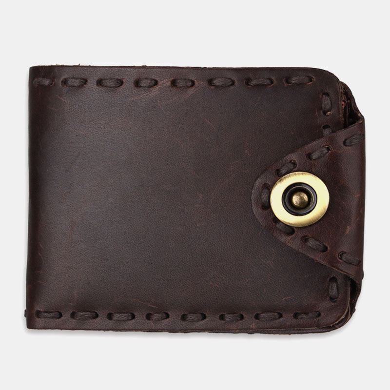 Mænd Ægte Læder Bifold Multi-card Slot Retro Kohud Kortholder Penge Clip Møntpung Pung Pung