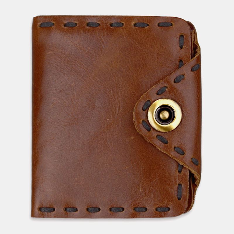 Mænd Ægte Læder Bifold Multi-card Slot Retro Kohud Kortholder Penge Clip Møntpung Pung Pung