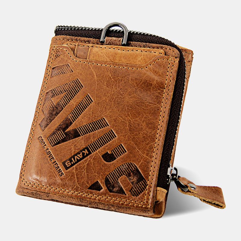 Mænd Ægte Læder Multifunktion Retro Bifold Multi-card Slot Kortholder Møntpung Pung Pengeclips