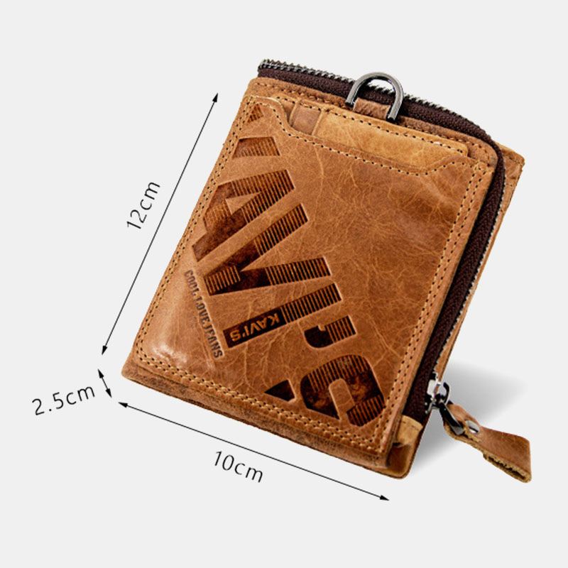 Mænd Ægte Læder Multifunktion Retro Bifold Multi-card Slot Kortholder Møntpung Pung Pengeclips