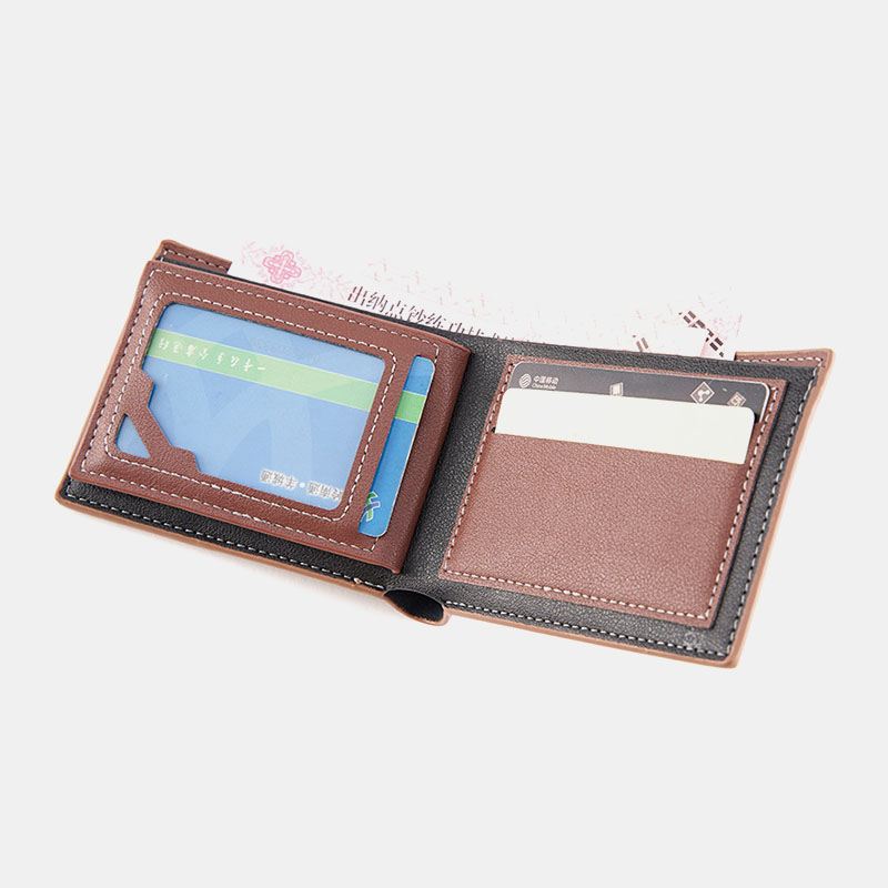 Mænd Bifold Kort Antimagnetisk Tegnebog Vintage Multi-card Slots Kortholder Penge Clip