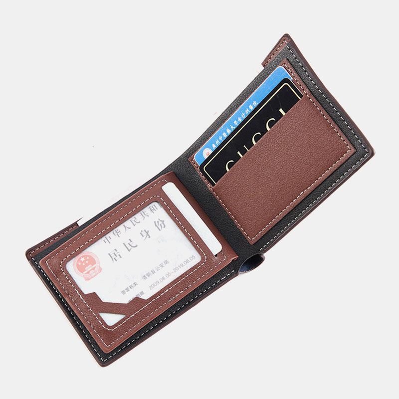 Mænd Bifold Kort Antimagnetisk Tegnebog Vintage Multi-card Slots Kortholder Penge Clip