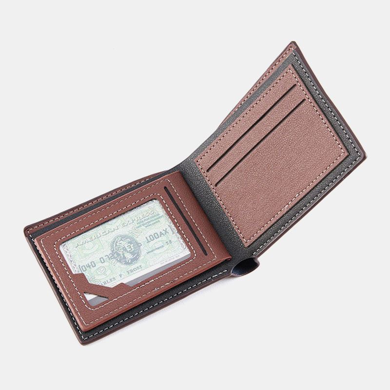 Mænd Bifold Kort Antimagnetisk Tegnebog Vintage Multi-card Slots Kortholder Penge Clip