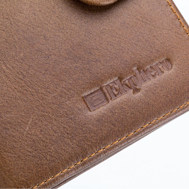 Mænd Bifold Kort Tegnebog Vintage Ægte Læder Multi-card Slot Kortholder Hasp Coin Bag