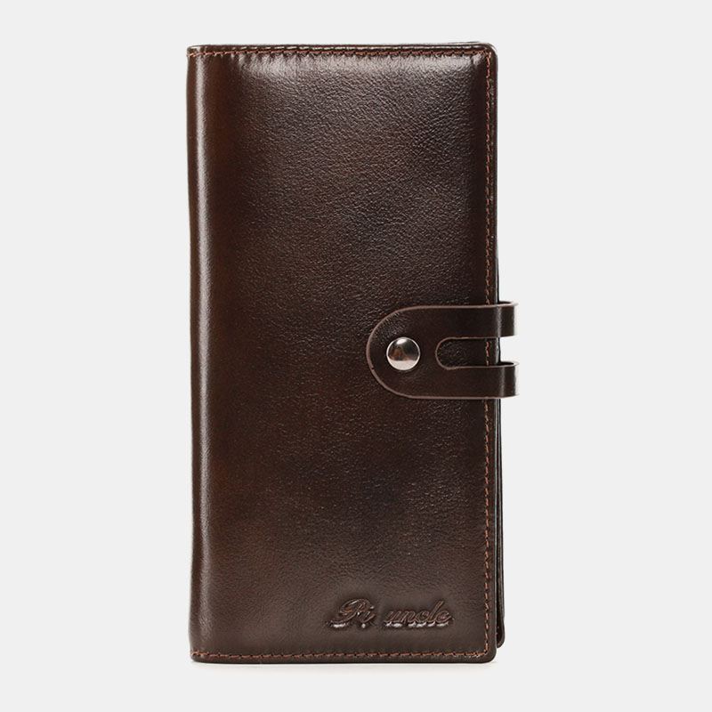 Mænd Bifold Lang Multifunktion Anti-magnetisk Tegnebog Vintage 6.5 Tommer Telefontaske 13 Kort Slot Kort Etui