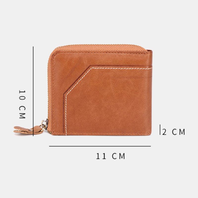 Mænd First Layer Cowhide Bifold 12 Card Slot Card Case Anti-magnetic Wallet