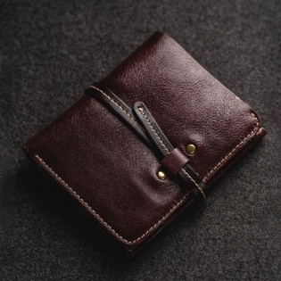 Mænd Første Lag Okselæder Multi-card Slot Card Case Retro Bifold Kort Blødt Læder Møntpung Pung