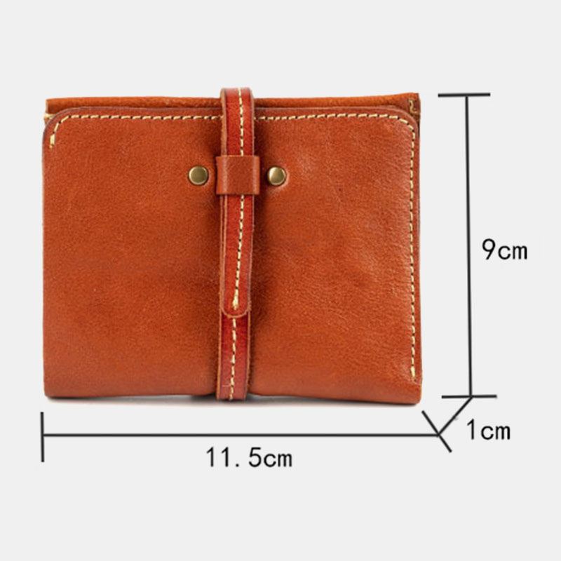 Mænd Første Lag Okselæder Multi-card Slot Card Case Retro Bifold Kort Blødt Læder Møntpung Pung