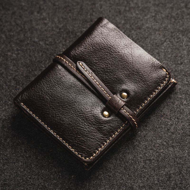 Mænd Første Lag Okselæder Multi-card Slot Card Case Retro Bifold Kort Blødt Læder Møntpung Pung