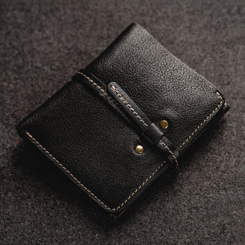 Mænd Første Lag Okselæder Multi-card Slot Card Case Retro Bifold Kort Blødt Læder Møntpung Pung