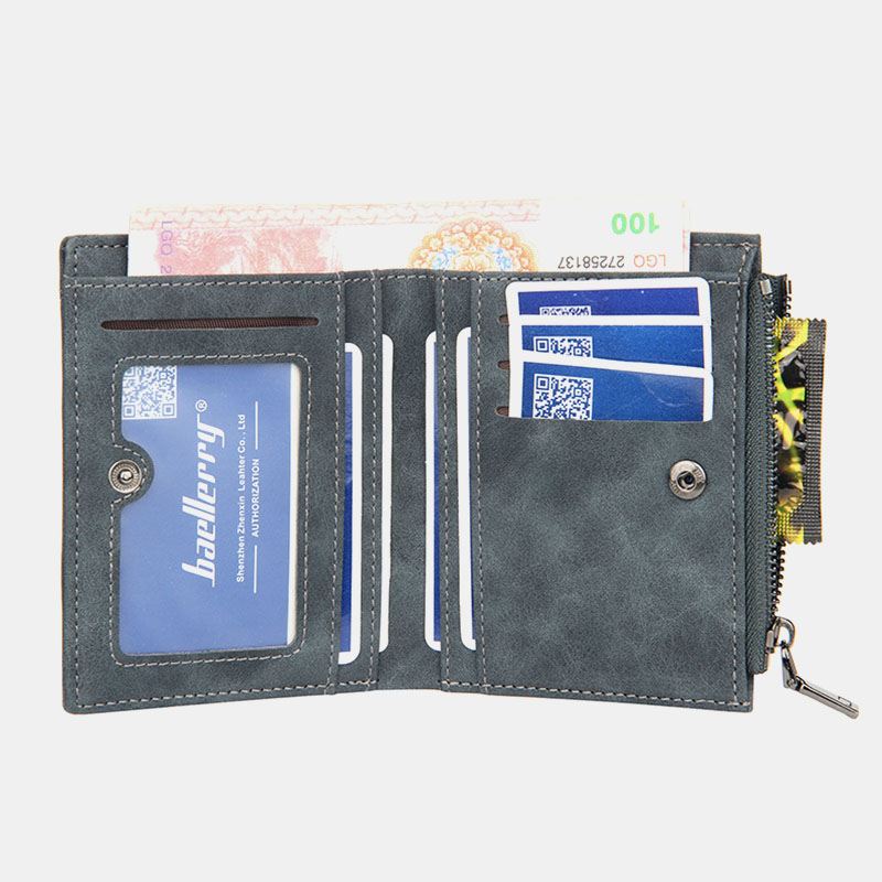 Mænd Imiteret Læder Mode Casual Multi-slot Card Holder Tegnebog