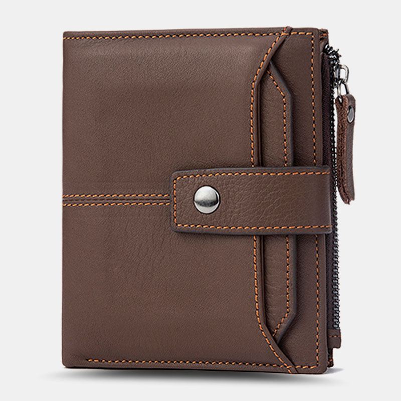 Mænd Kort Bifold Blokering Tegnebog Retro Casual Multi-card Slot Kortholder Koskind Kørekort Tegnebog