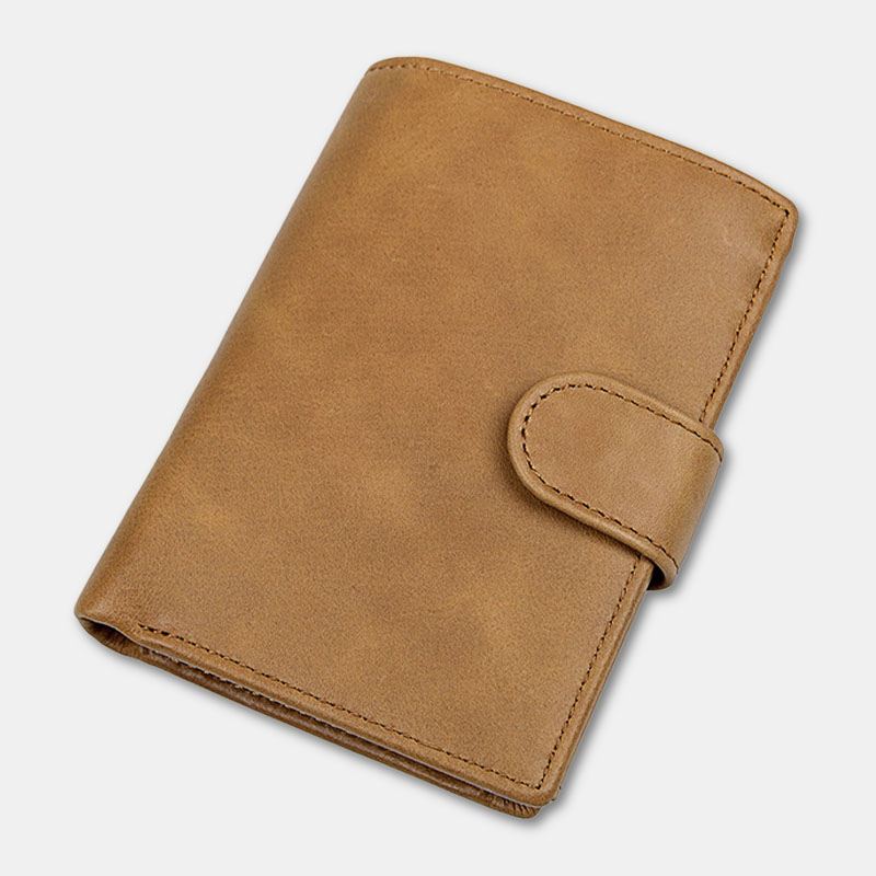 Mænd Koskind Kort Anti-magnetisk Hasp Wallet 11 Card Slot Card Case Kørekort Tegnebog