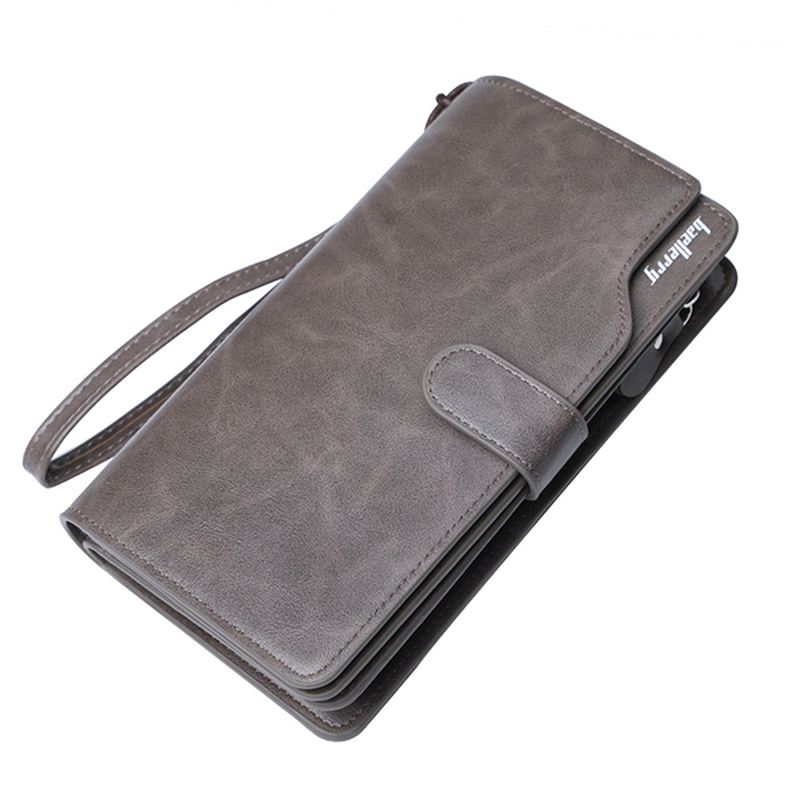 Mænd Lynlås Tri-fold Stor Kapacitet Business Tegnebog Kortholder Clutch Taske