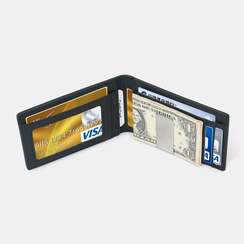 Mænd Multifunktion Business Carbon Fiber Us Dollar Clip Card Handel Kort Multi-card Slots Tegnebog