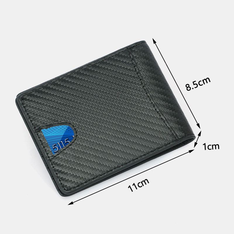 Mænd Multifunktion Business Carbon Fiber Us Dollar Clip Card Handel Kort Multi-card Slots Tegnebog