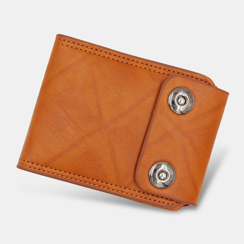 Mænd Pu Læder Dollarmønster Bifold Sort Multi-card Slot Kortholder Møntpung Tegnebog