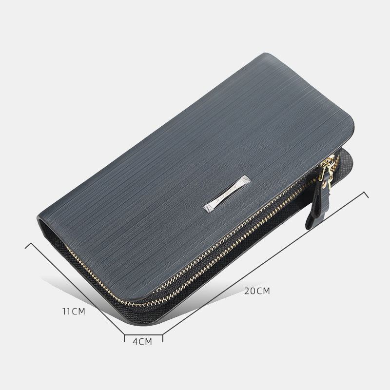 Mænd Pu-læder Stor Kapacitet Multi-card Slot Bærehåndtag Casual Clutch Taske Kortholder Pung