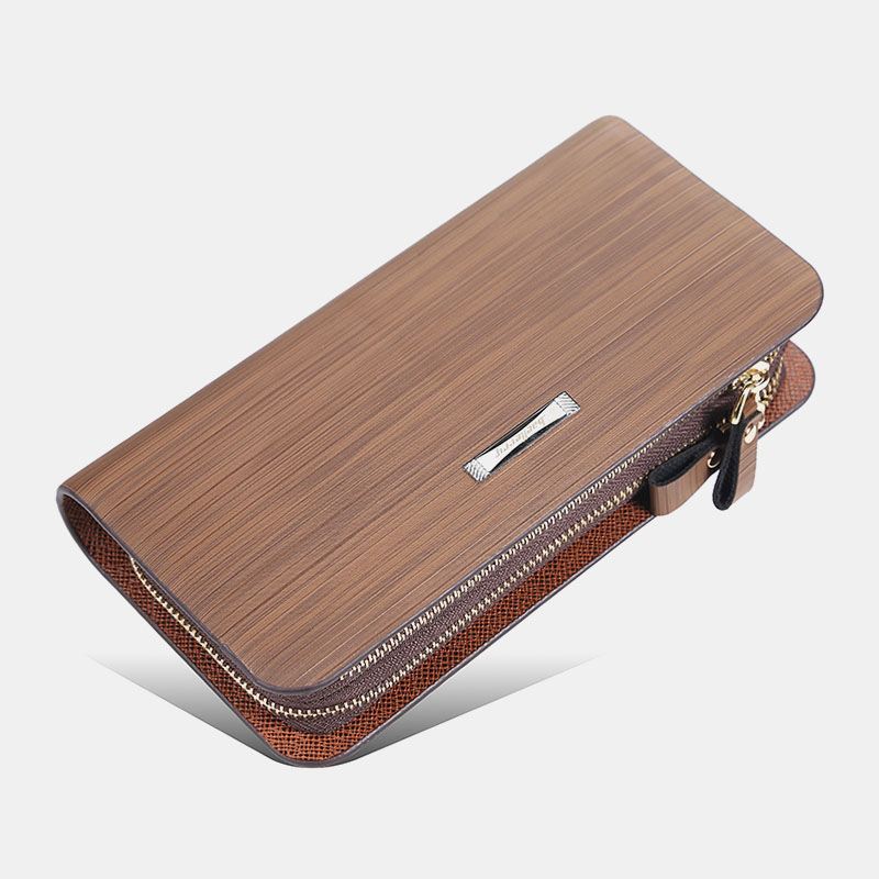 Mænd Pu-læder Stor Kapacitet Multi-card Slot Bærehåndtag Casual Clutch Taske Kortholder Pung