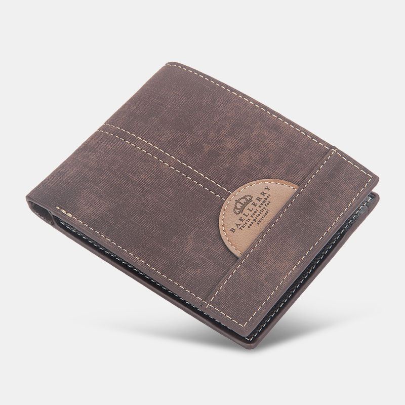 Mænd Tynd Bifold Denim Mønster Pu Læder Pung Multi-card Slot Kortholder Stor Kapacitet Møntpung