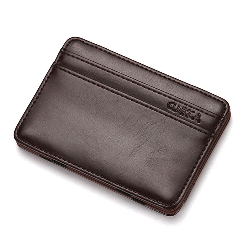 Pu Money Card Clip Magic Wallet Casual Clutch Bus Card Bag