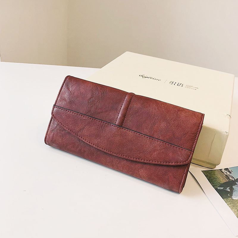 Unisex Imiteret Læder Retro Trifold Håndbærende Multi-slot 5.5 Tommer Telefon Clutch Taske Pung Tegnebog