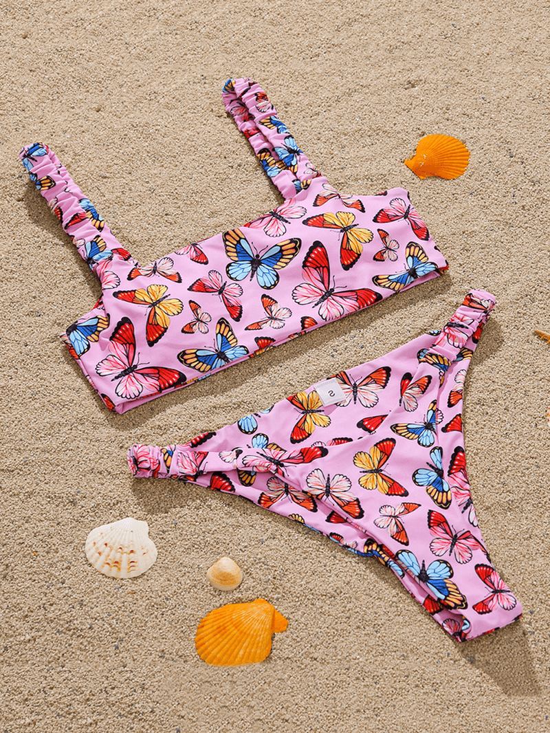 Animal Butterfly Med Tryk Polstret Bikini Holiday Beach Badedragter Til Kvinder